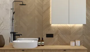 Bathroom in earthy colours