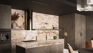 Strefa dzienna w projektowanym mieszkaniu.