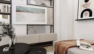 Sand-coloured creation of the living area