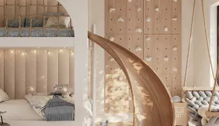 Design of a boy's room with a slide