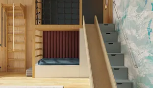 Projekt przestrzeni dziecięcej w domu jednorodzinnym - pokój zabaw.