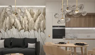 Design of living area in a flat in the Platanovy estate