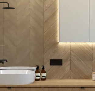 Łazienka w kolorach ziemi