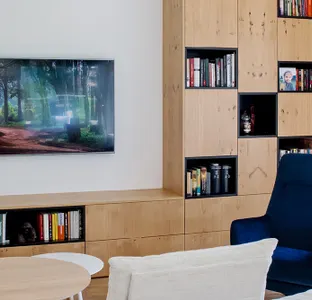 Living room of a flat of a sailing and foreign lover