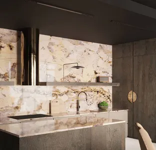 The living area in a designed flat.