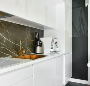 Living room with kitchenette