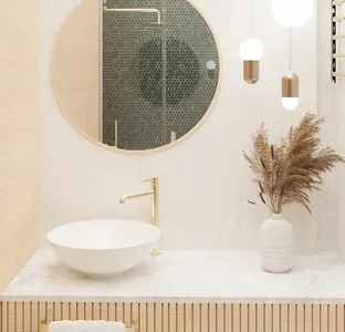 Bathroom design in an old tenement house