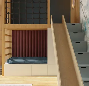 Design of children's space in a detached house - playroom.