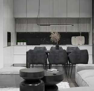 Projekt salonu z kuchnią