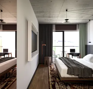 Interior design of hotel rooms in Karpacz