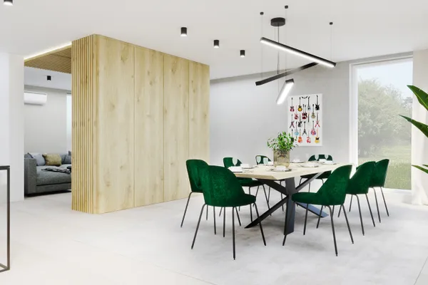 Salon z akcentem drewna, Realization image 1