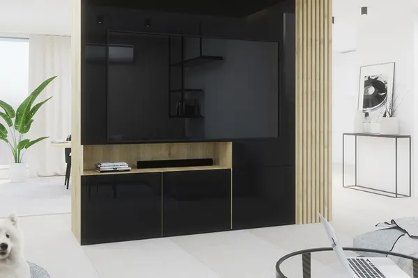 Salon z akcentem drewna, Realization image 0