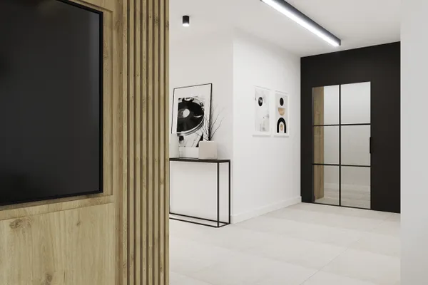 Salon z akcentem drewna, Realization image 4