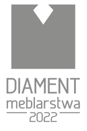 Logo nagrody Diament Meblarstwa 2022 dla Woodeco, potwierdzające wysoką jakość naszych produktów.