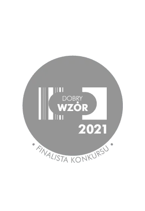 Oficjalne logo przyznawane finalistom konkursu na najlepszy wzór dekoru w 2021 roku. Nagroda dla firmy Woodeco.