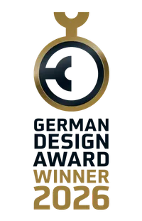 Odznaka German Design Award Winner 2026 przyznana stronie internetowej Woodeco.eu za wyjątkowy design